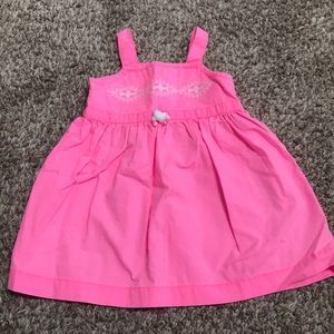 Carters hot pink embroidered dress & bloomer